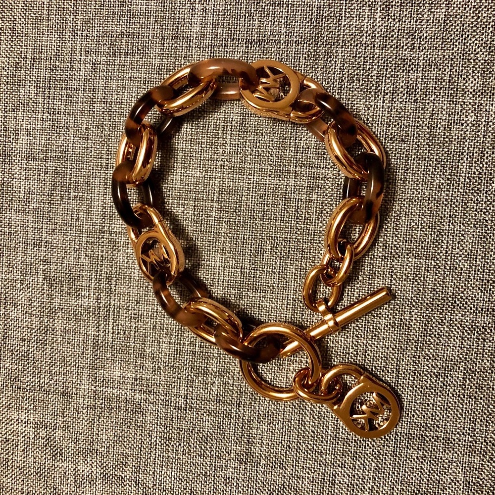 Michael Kors Tortoiseshell Padlock Link Bracelet